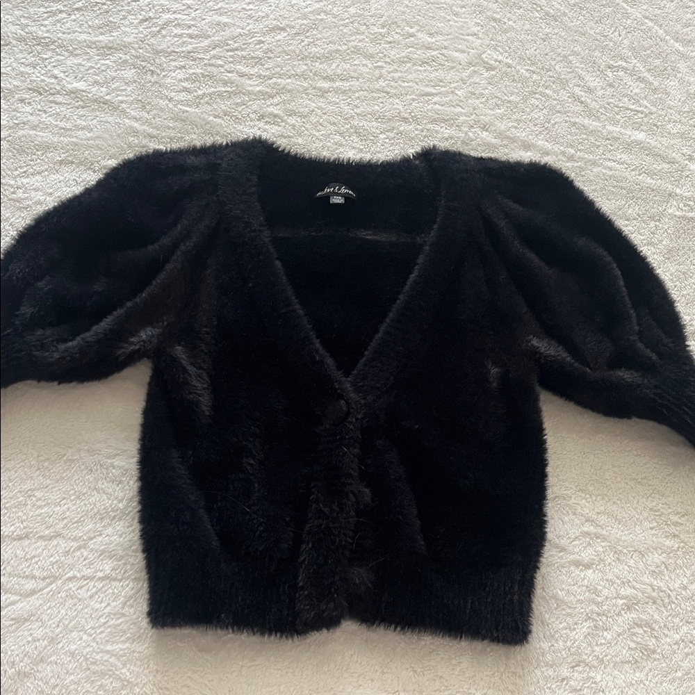 Black Fuzzy Women's Sweater